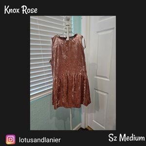 Knox Rose Dusty Rose Crushed Velvety Top  Sz Medium